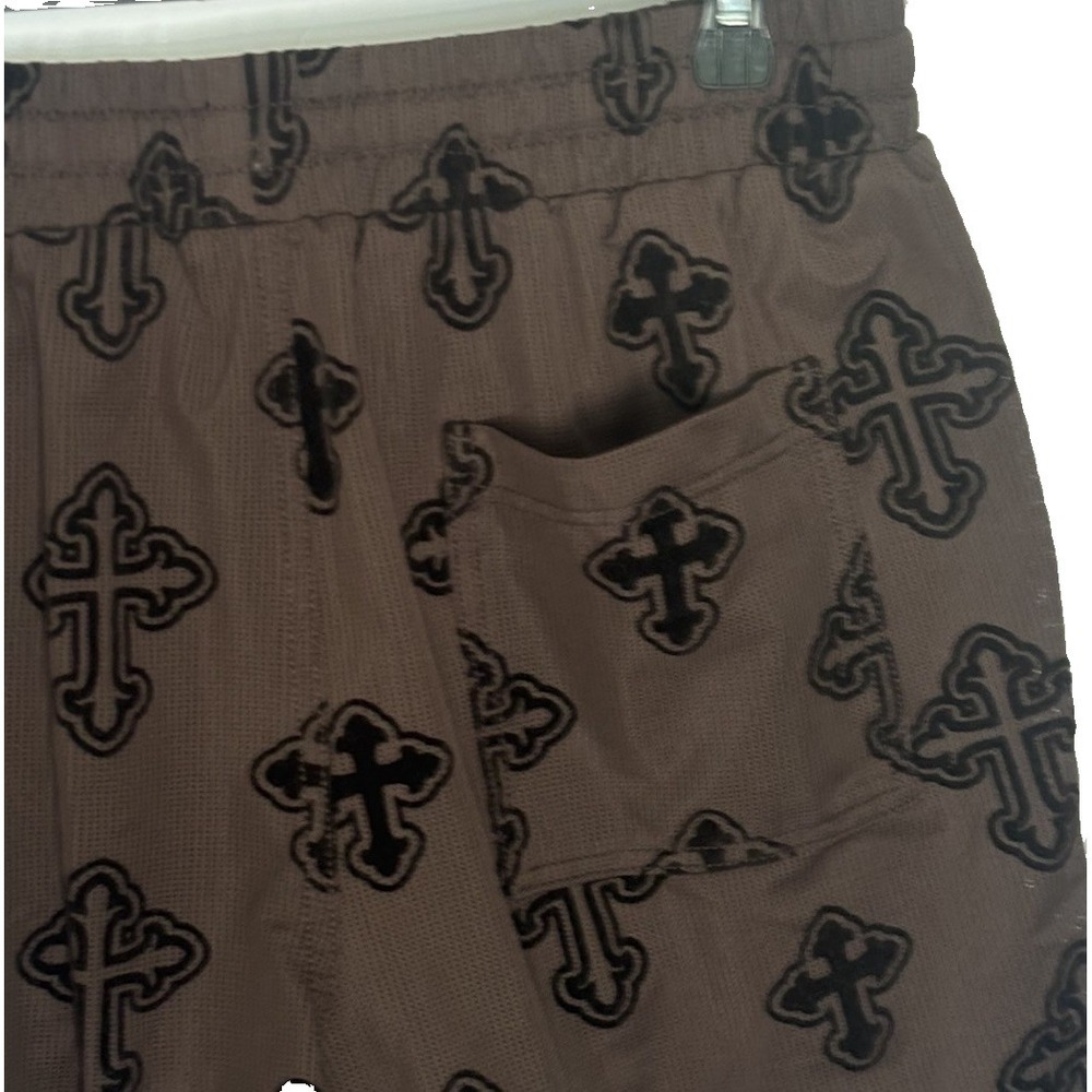 All Saints Men's Brown Cross Bermuda Shorts Polyester Pockets Drawstring New - Picture 6 of 14
